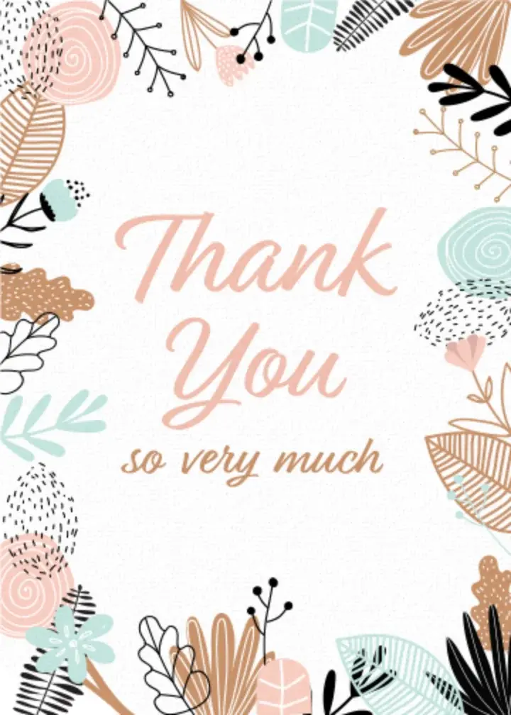 Abstract Floral Thanks card image