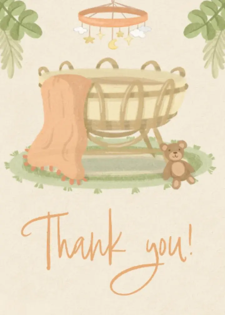 Sage Nursery Thanks card image