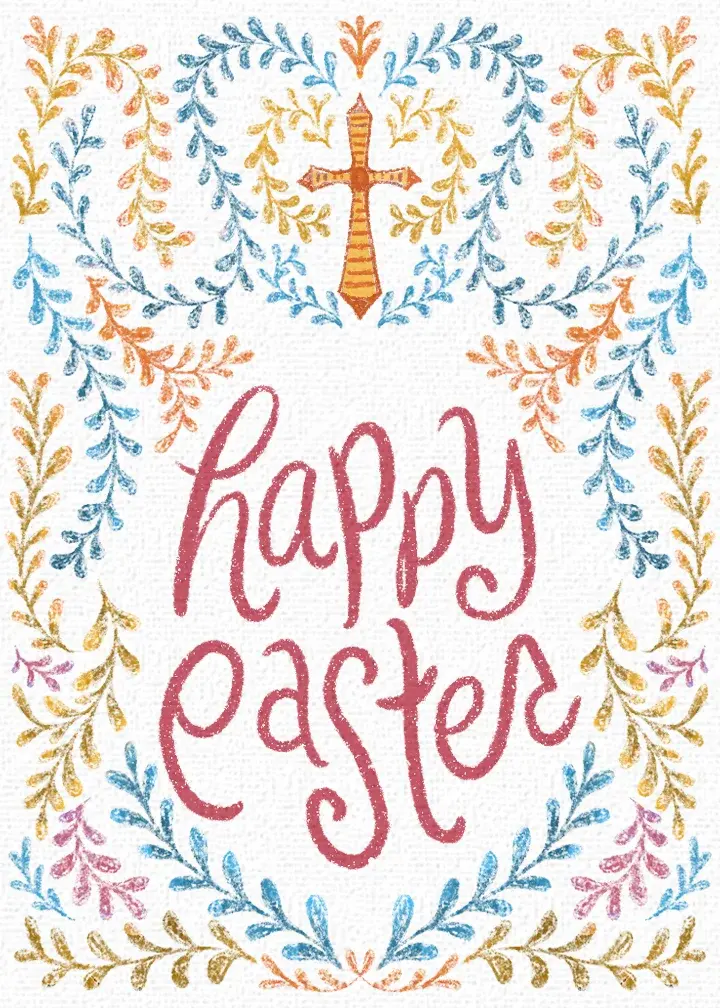 Folk Vine Easter card image