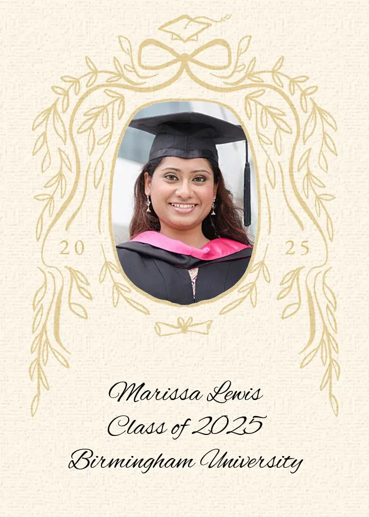 Grad Photo Leaf Gold card image