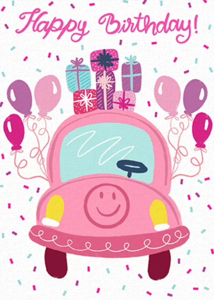 Sweet 16 Car Confetti card image