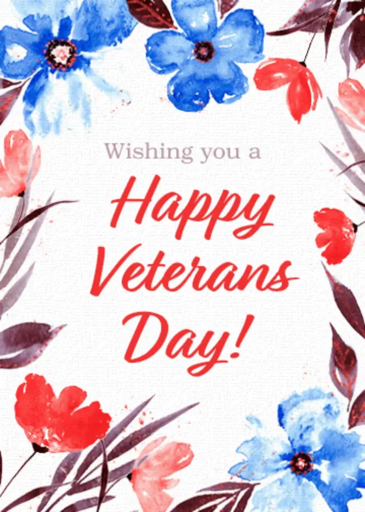 Veterans Day Watercolor card image