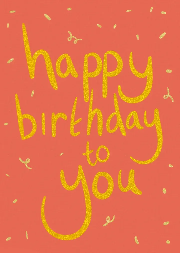 Birthday Gold Foil Red card image