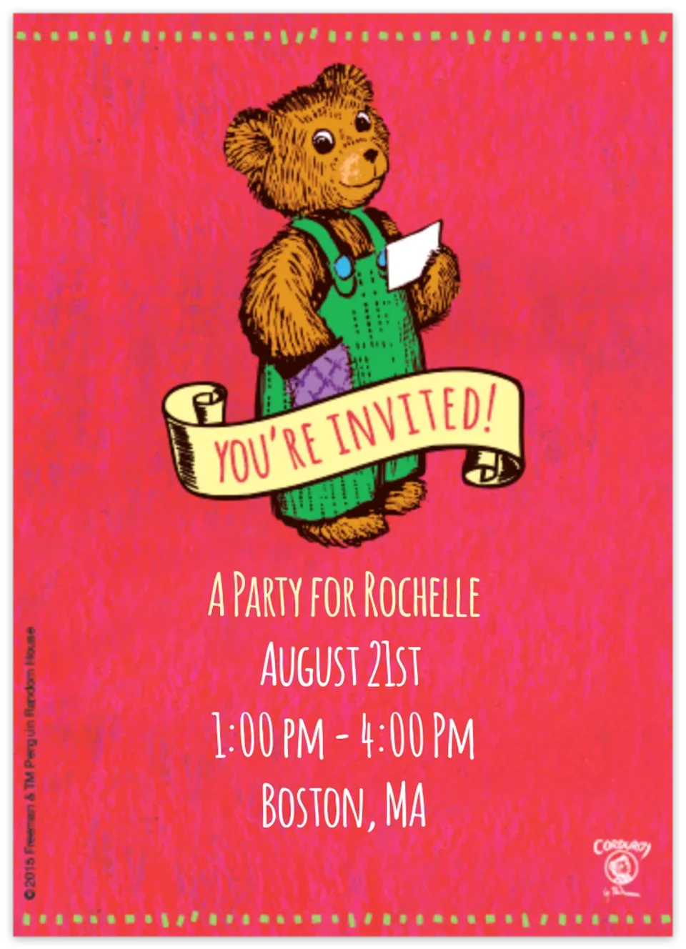 Corduroy Note card image