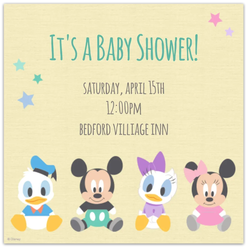 Disney Baby Shower card image