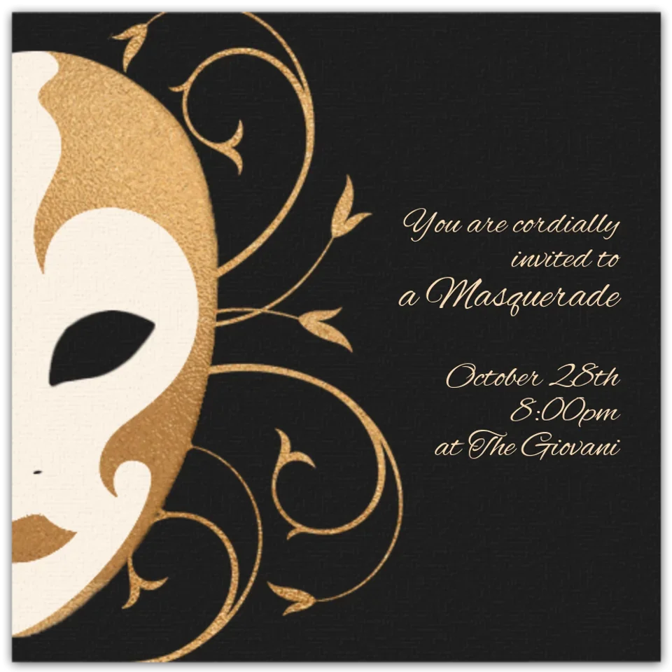 Masquerade card image