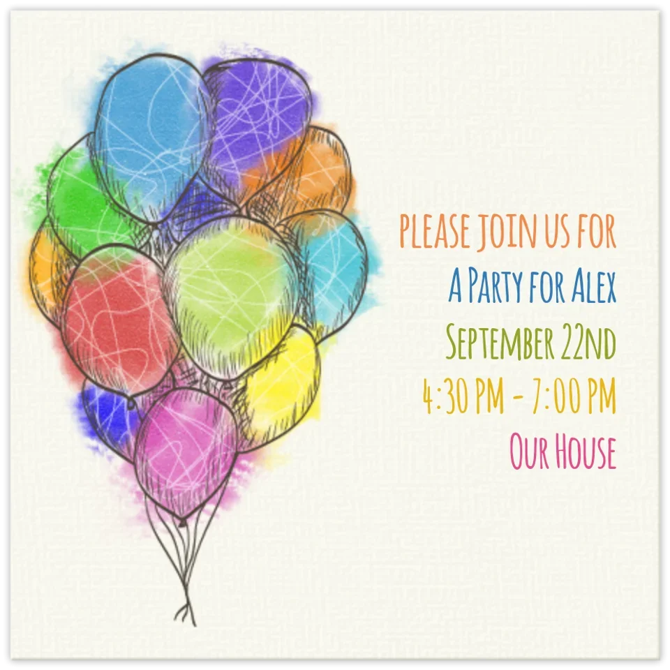 Scribble Balloons card image