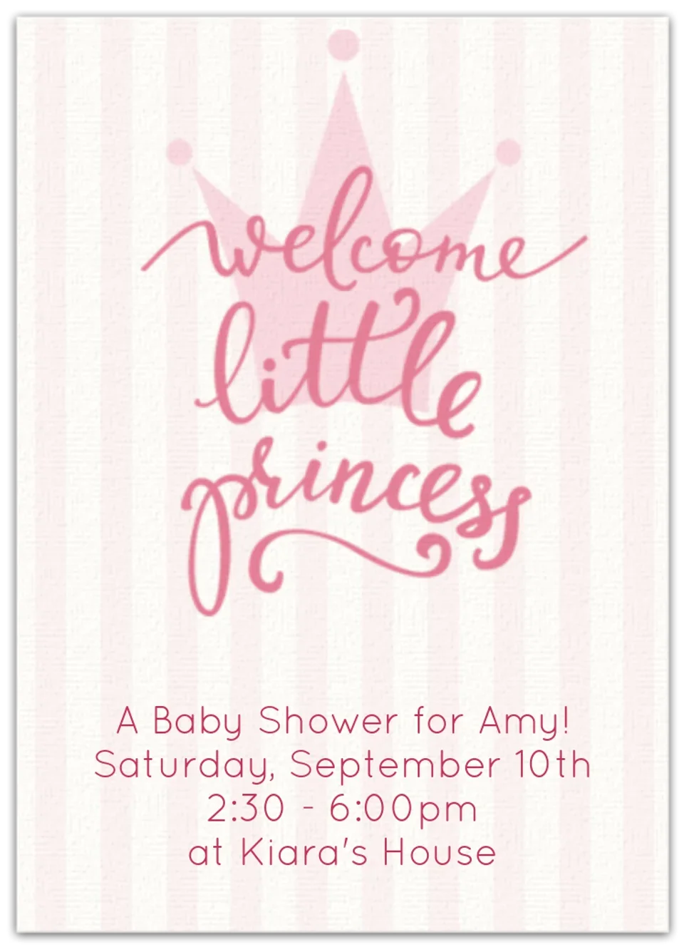 Welcome Little Princess card image