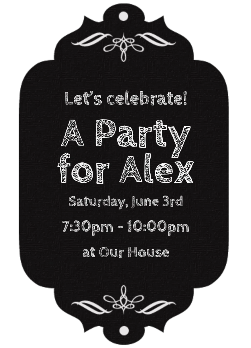 Chalkboard Die Cut card image