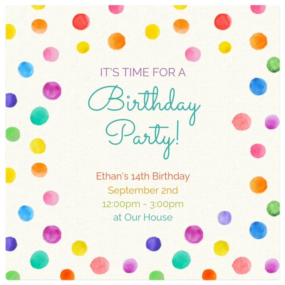 Birthday Dots card image