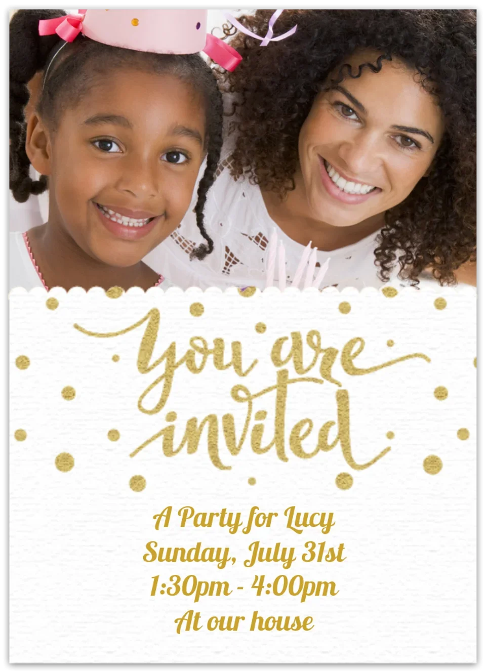 Gold Dots Photo card image