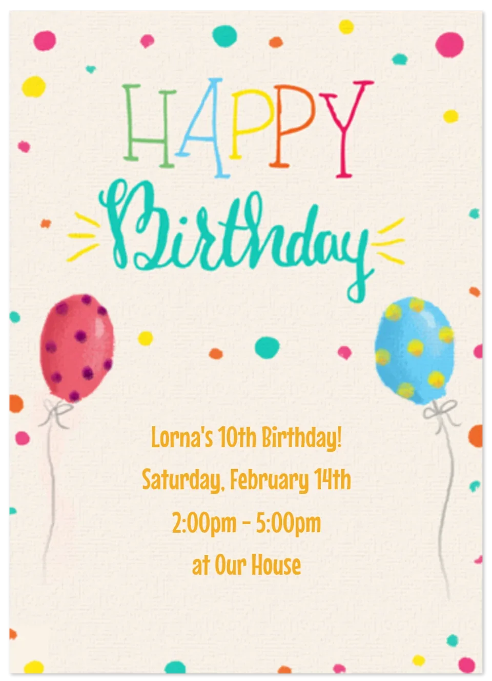 Polka Dot Balloons card image