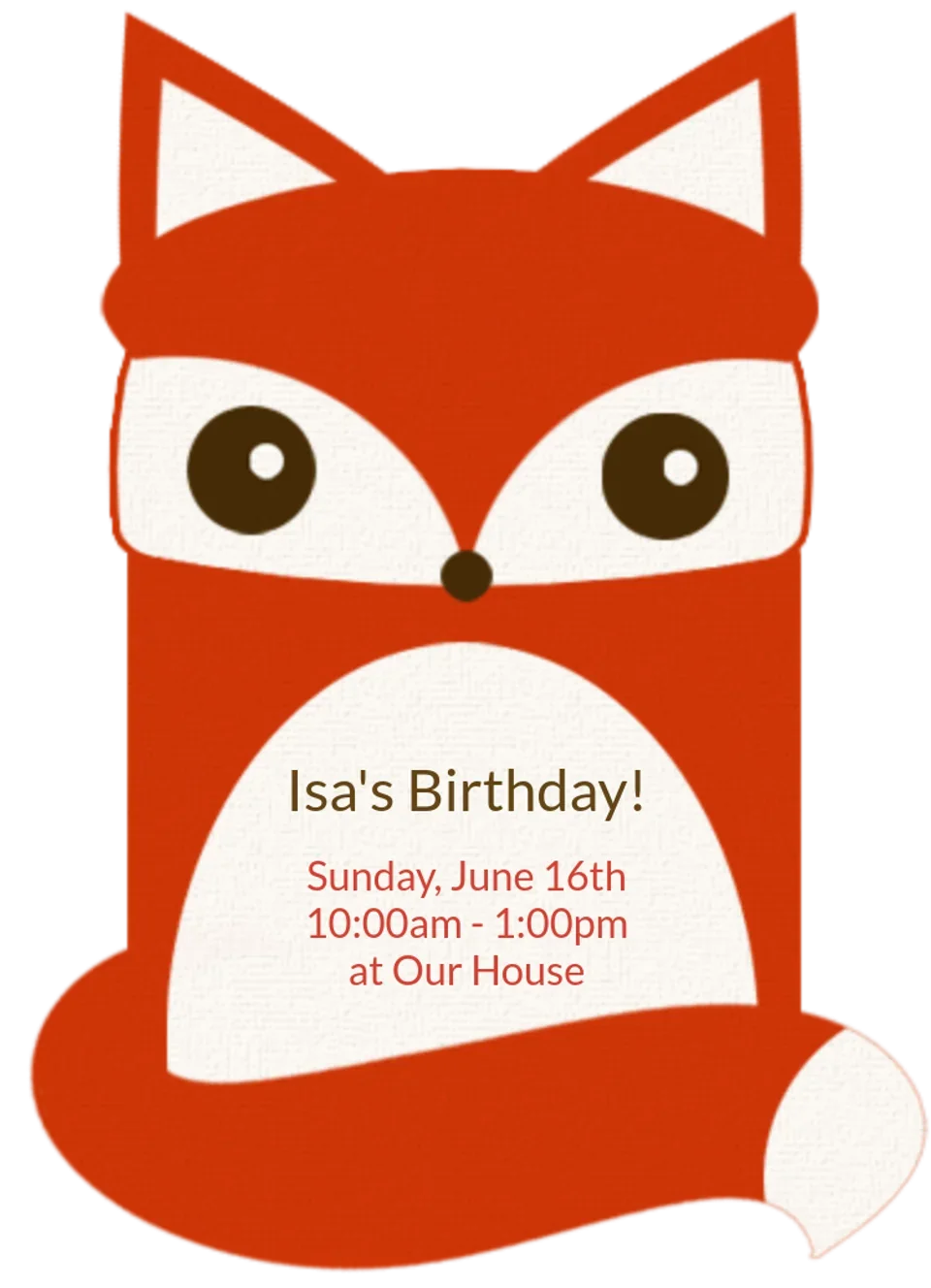 Fox Die Cut card image