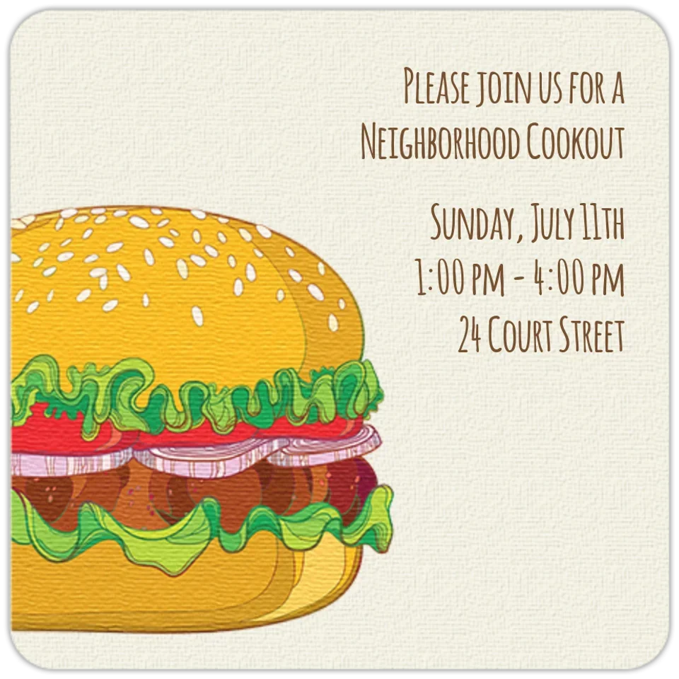 Burger Cookout card image