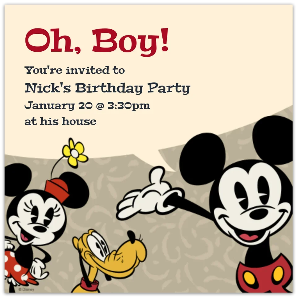 Retro Mickey Mouse card image