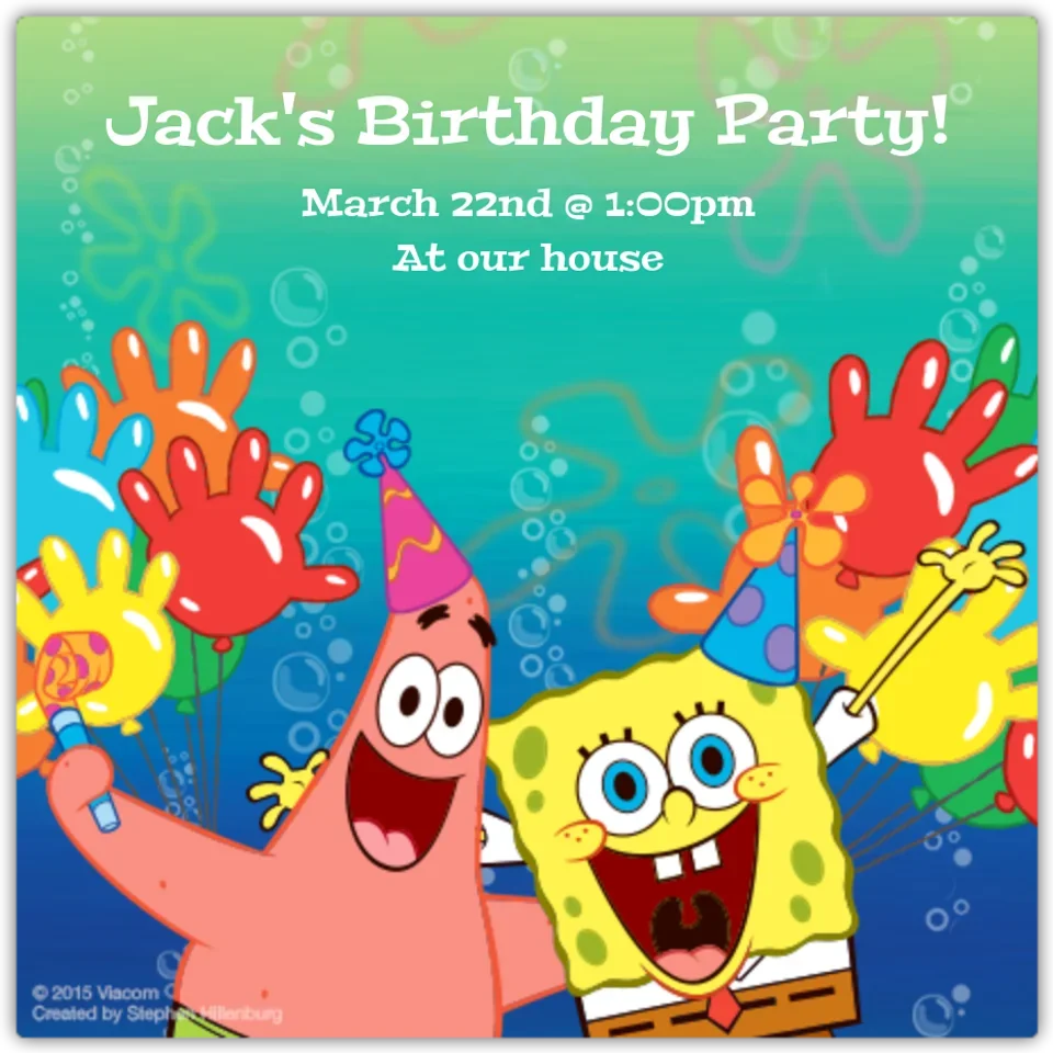 SpongeBob Birthday card image