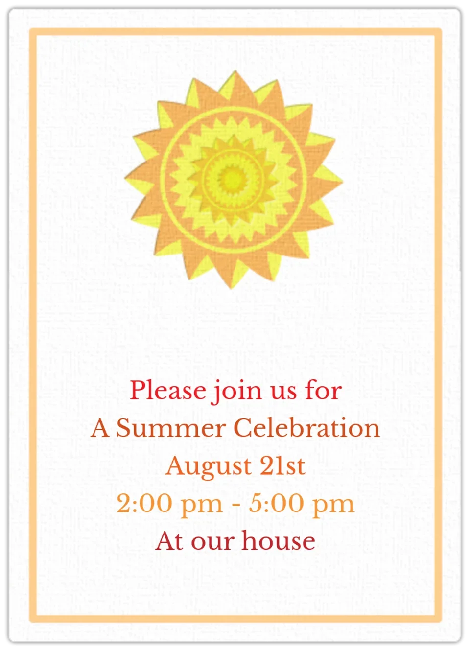 Summer Sun card image