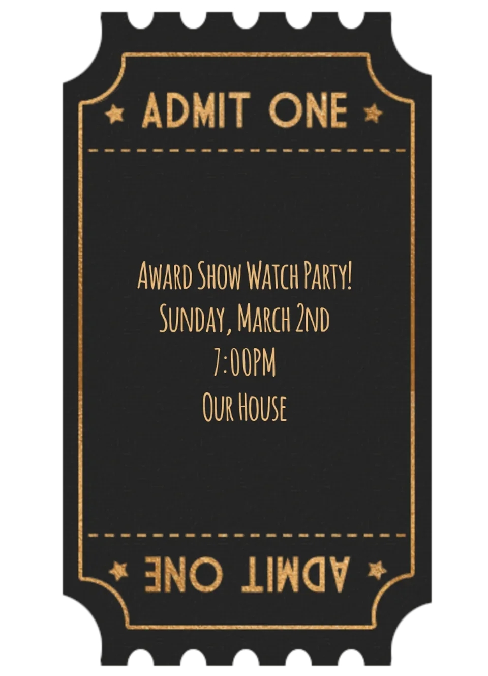 Award Show Ticket card image