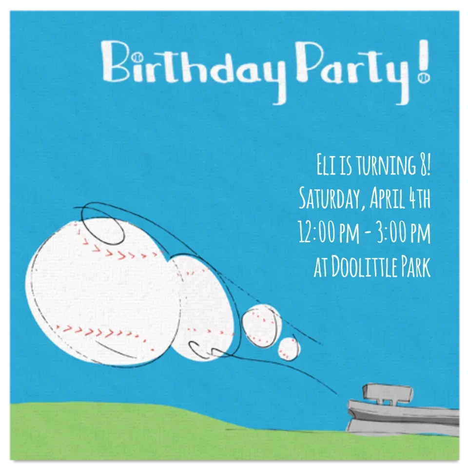 Baseball Birthday card image