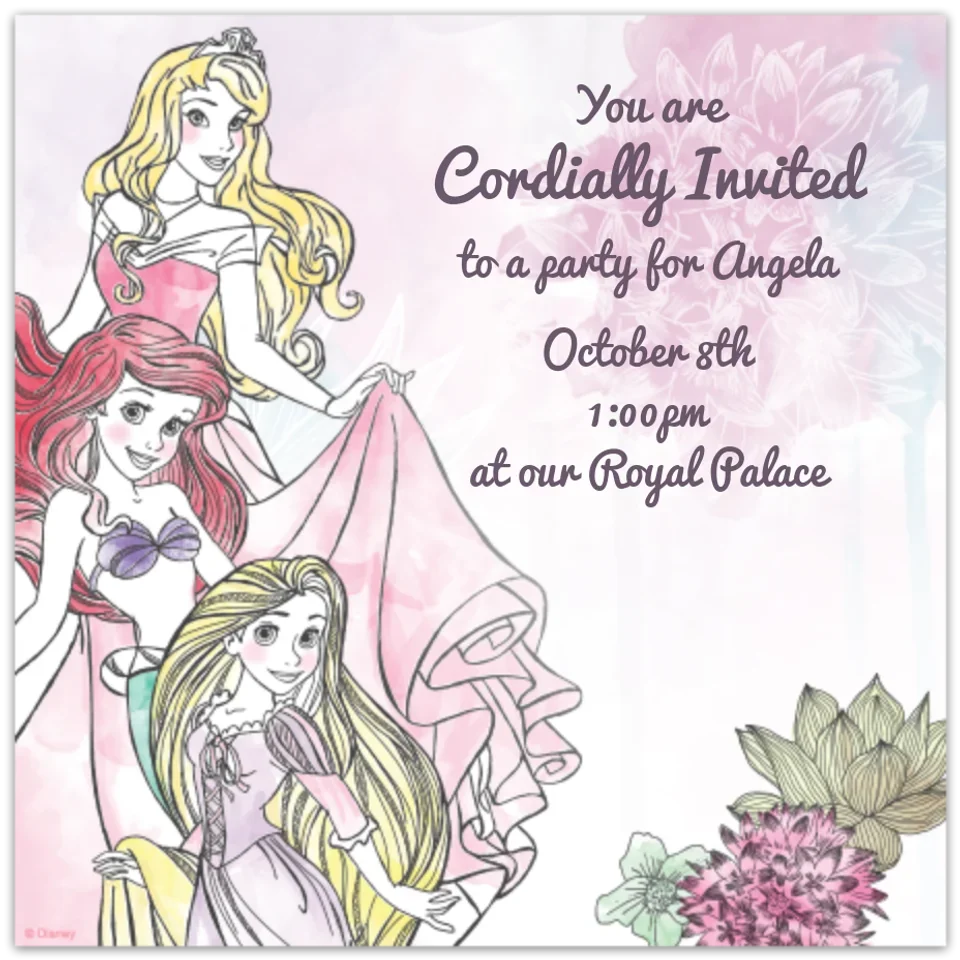 Disney Princess Watercolor card image