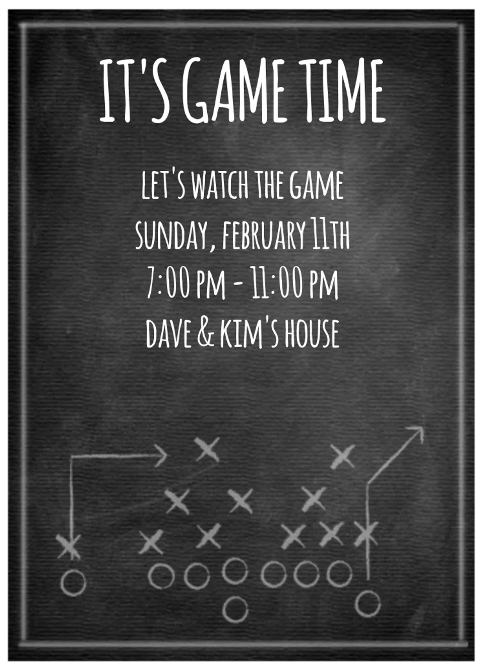 Chalkboard Football Plays card image