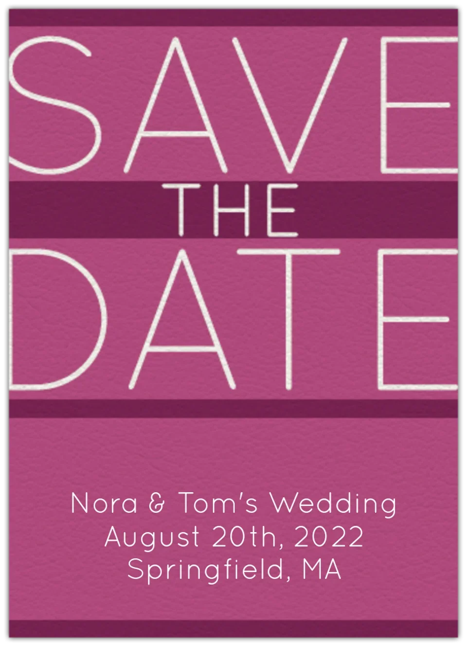 Pink Save the Date card image