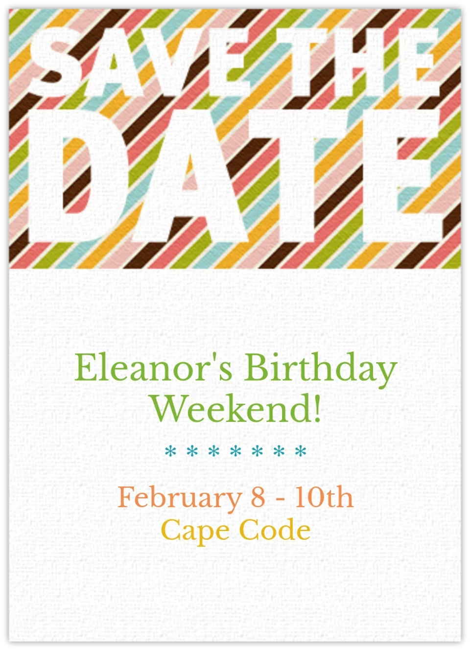 Save the Date Stripes card image