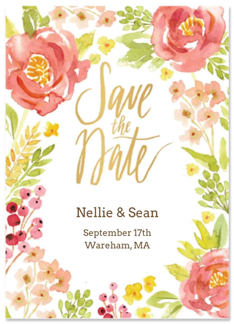 Fall Floral Save the Date card image