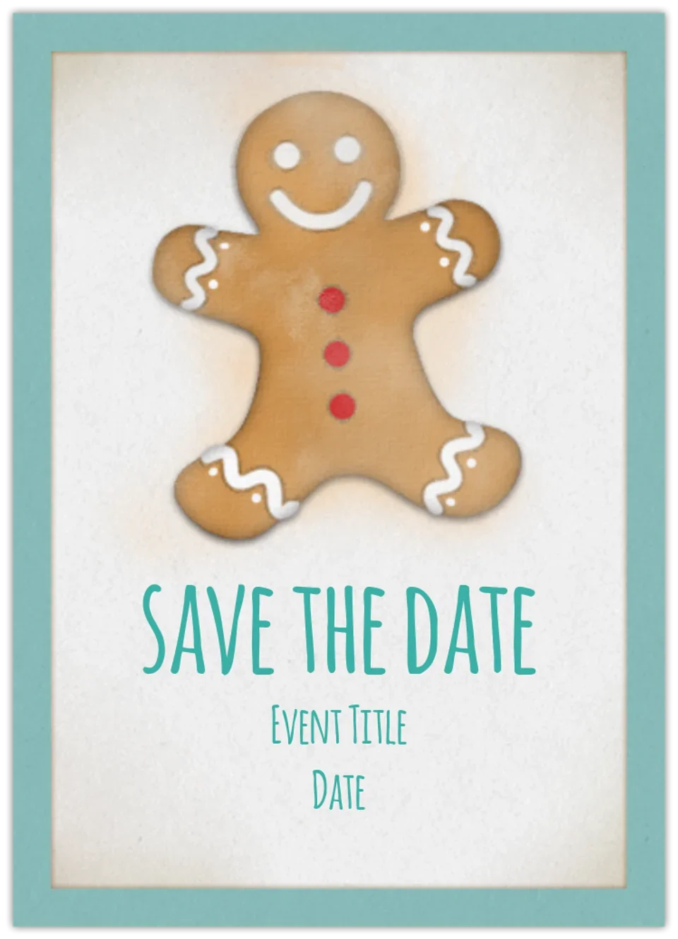 Gingerbread Man Save The Date card image
