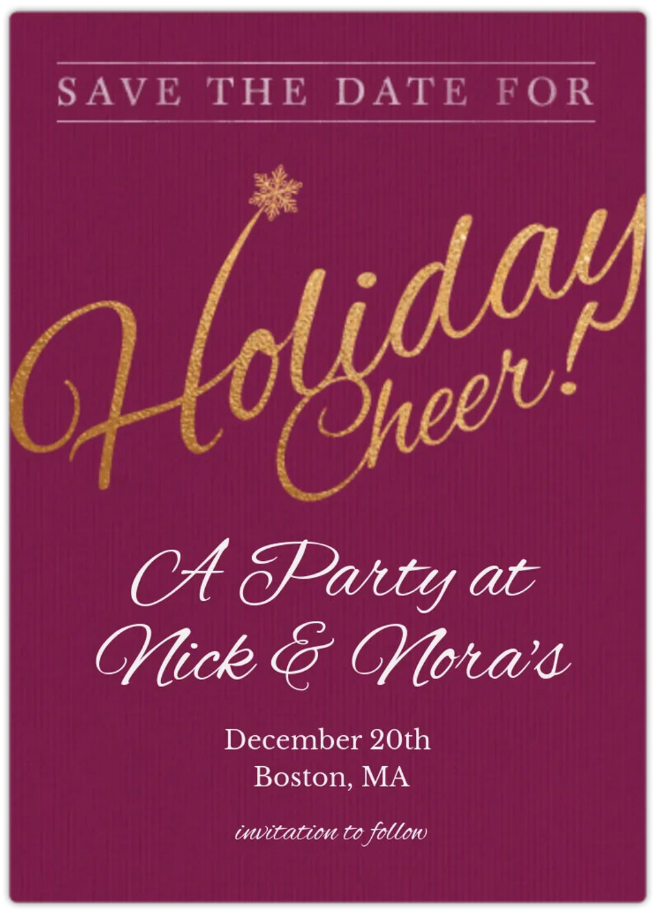 Save the Date Holiday Cheer card image