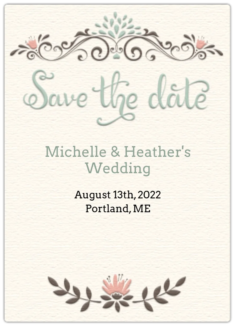 Rustic Wedding Save the Date card image