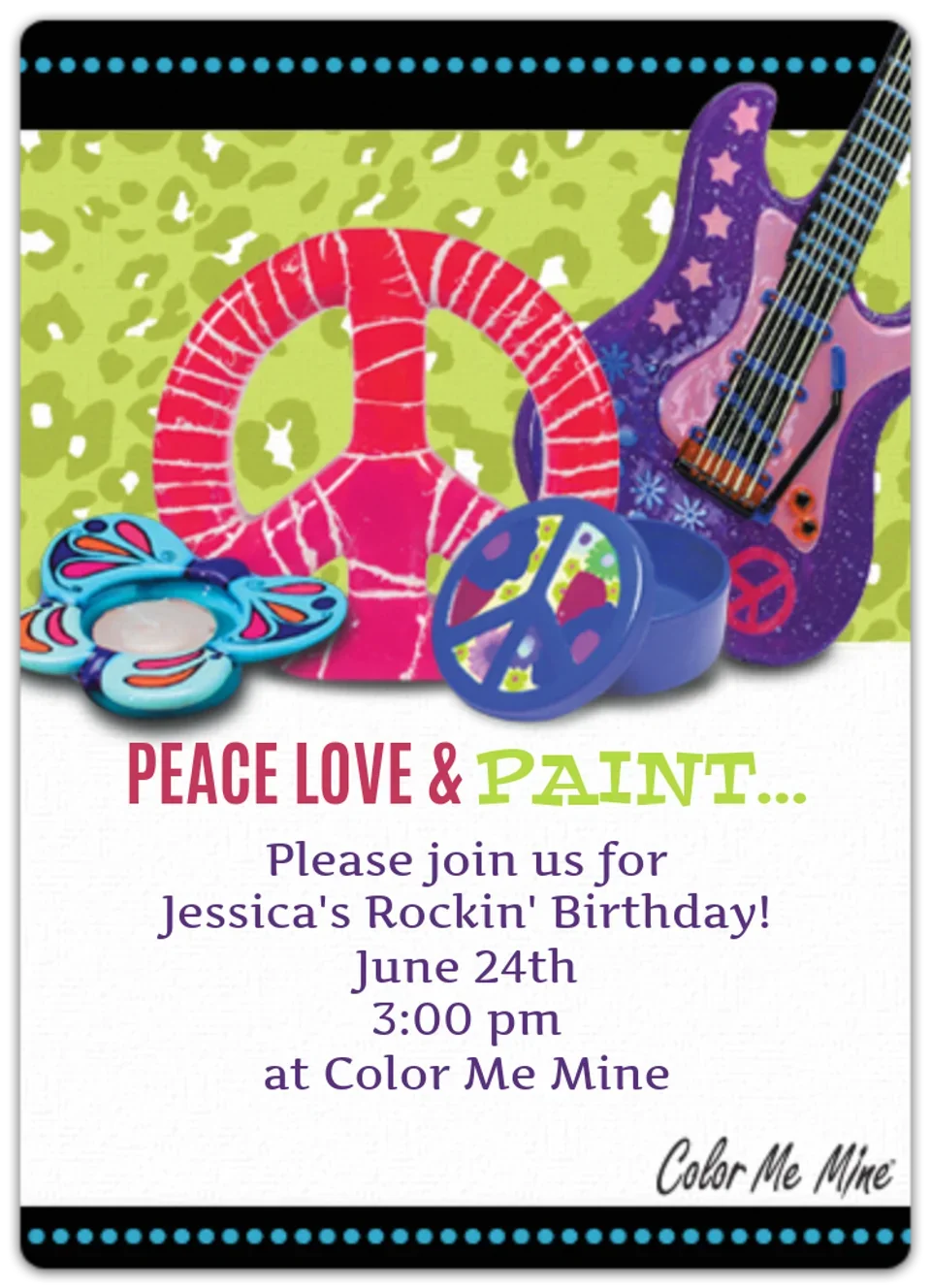 Color Me Mine | Peace Love Paint card image