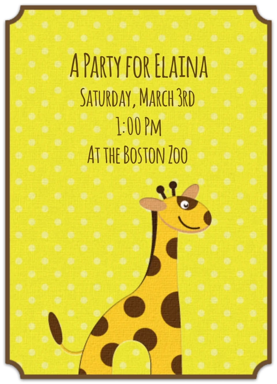 Cartoon Giraffe card image