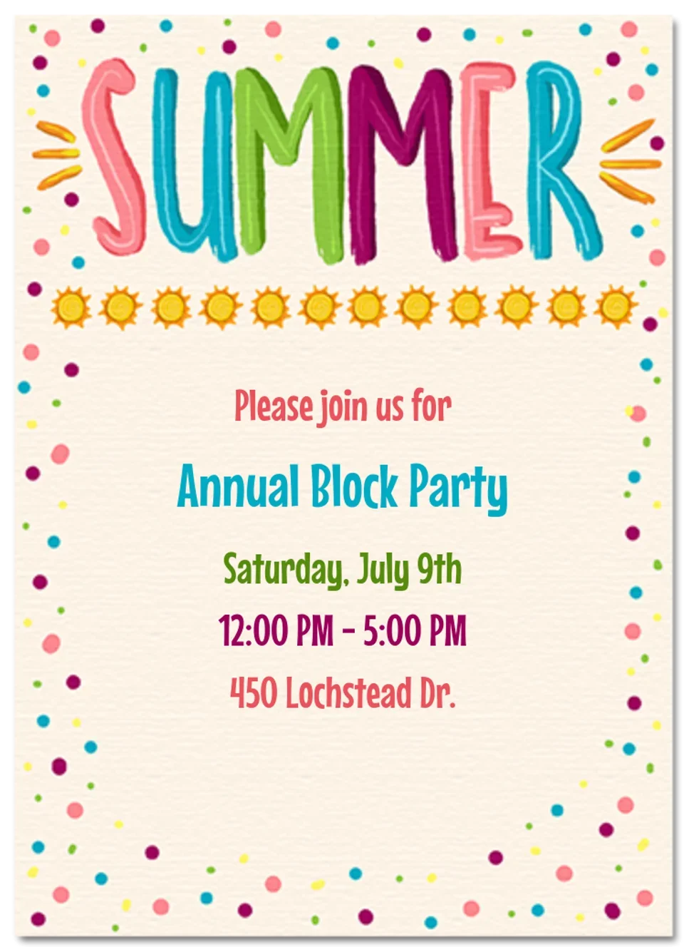 Summer Party card image