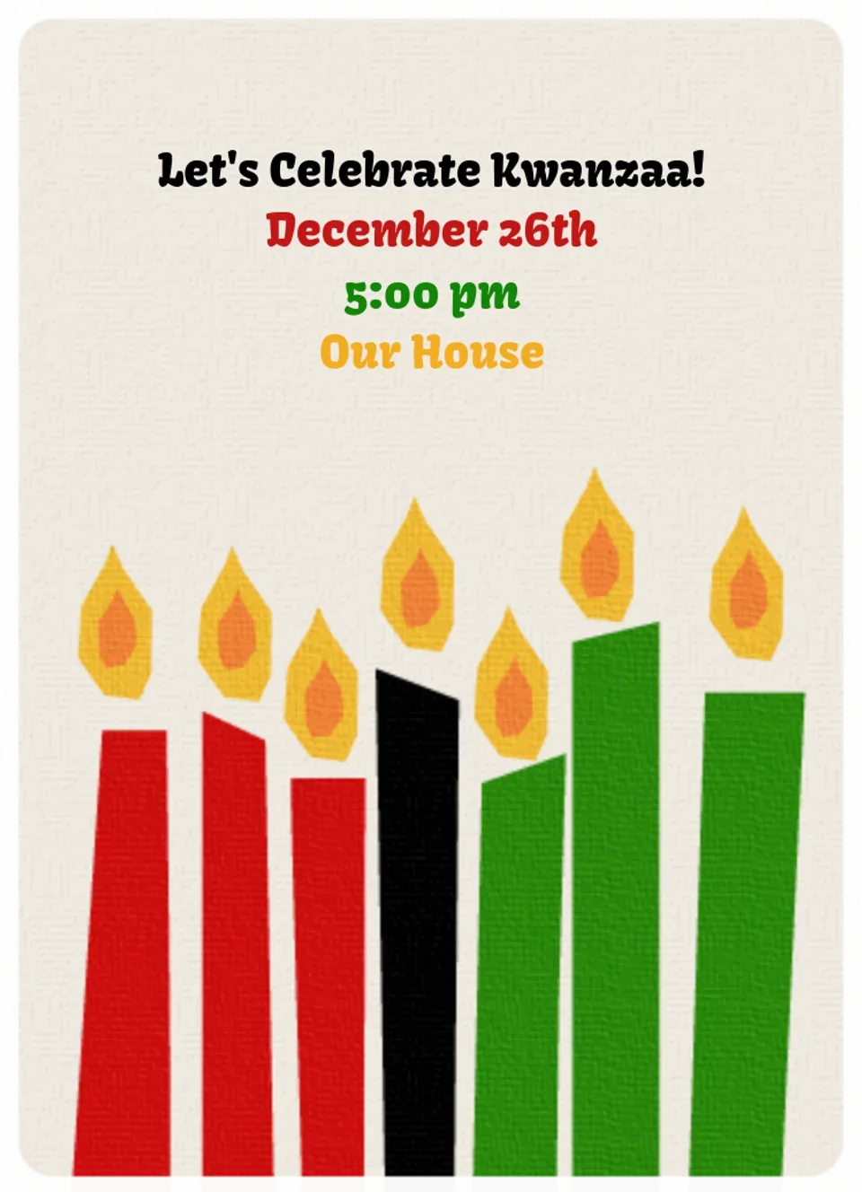 Kwanzaa Candles card image