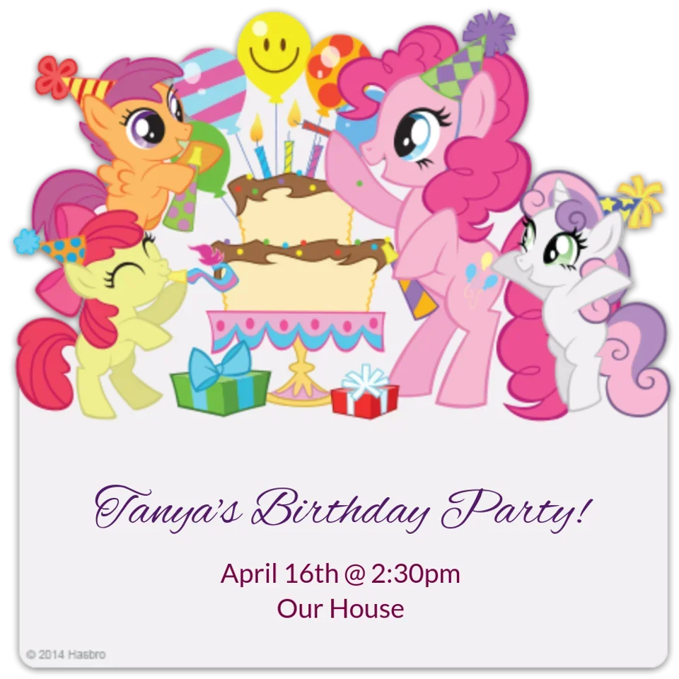 My Little Pony Birthday card image