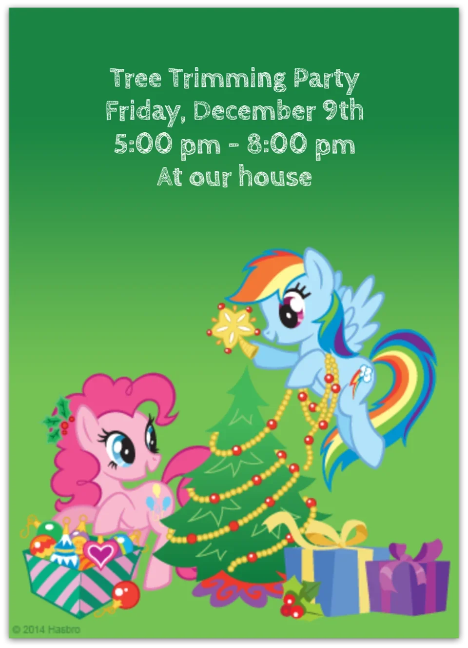My Little Pony Christmas card image