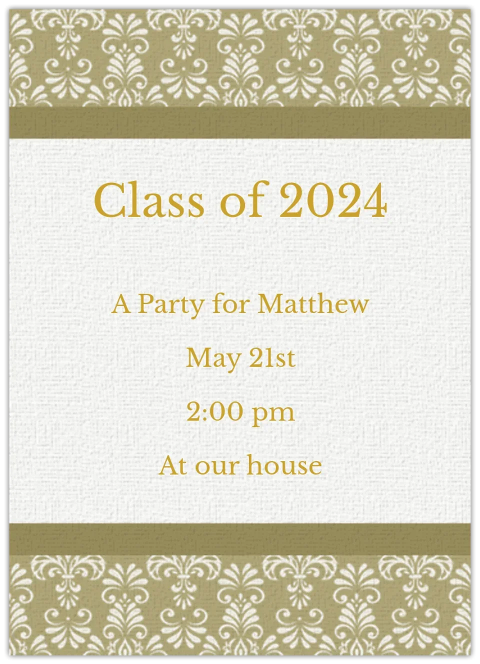 Graduation Damask card image