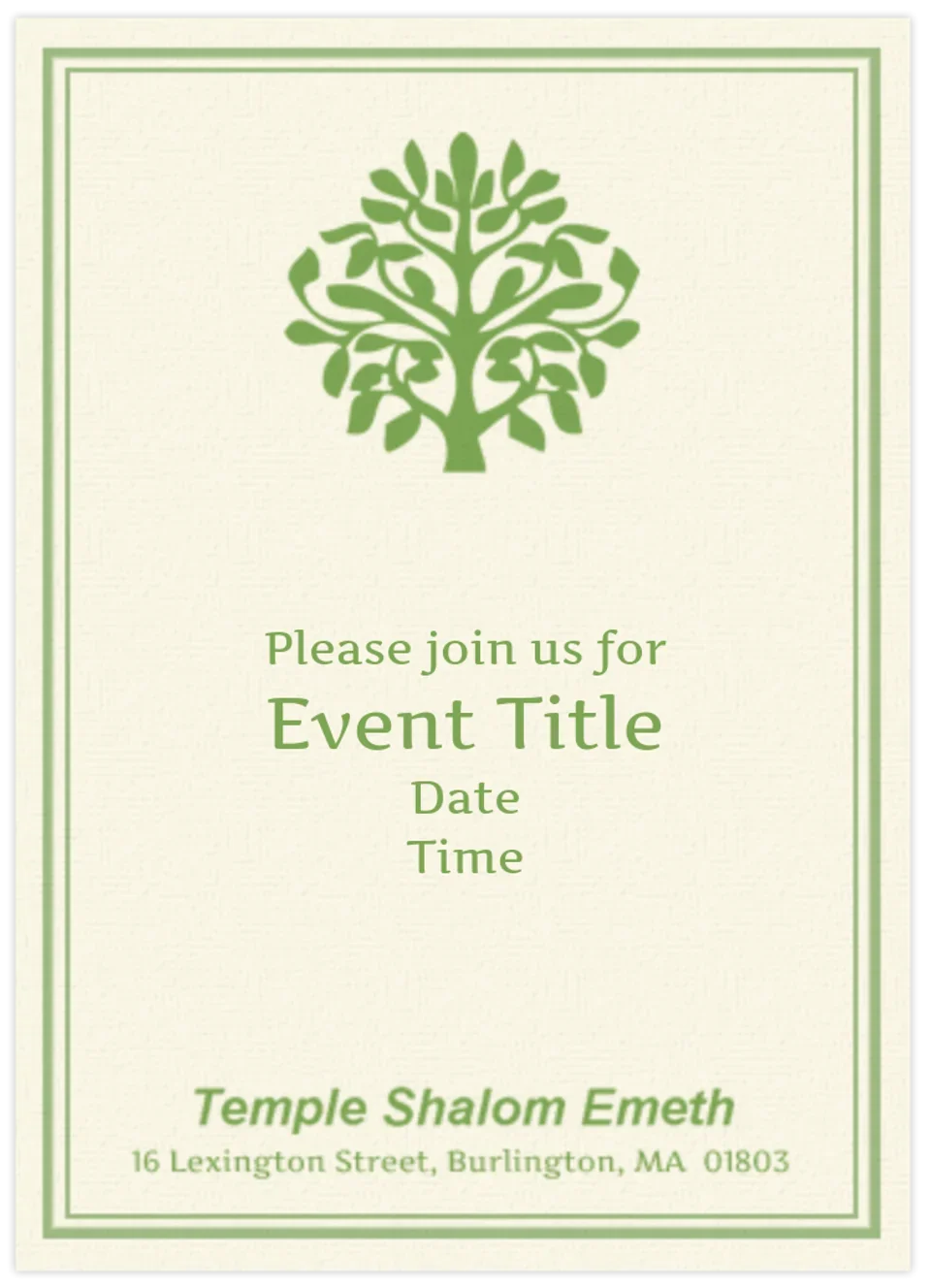 Shalom Emeth Tree card image