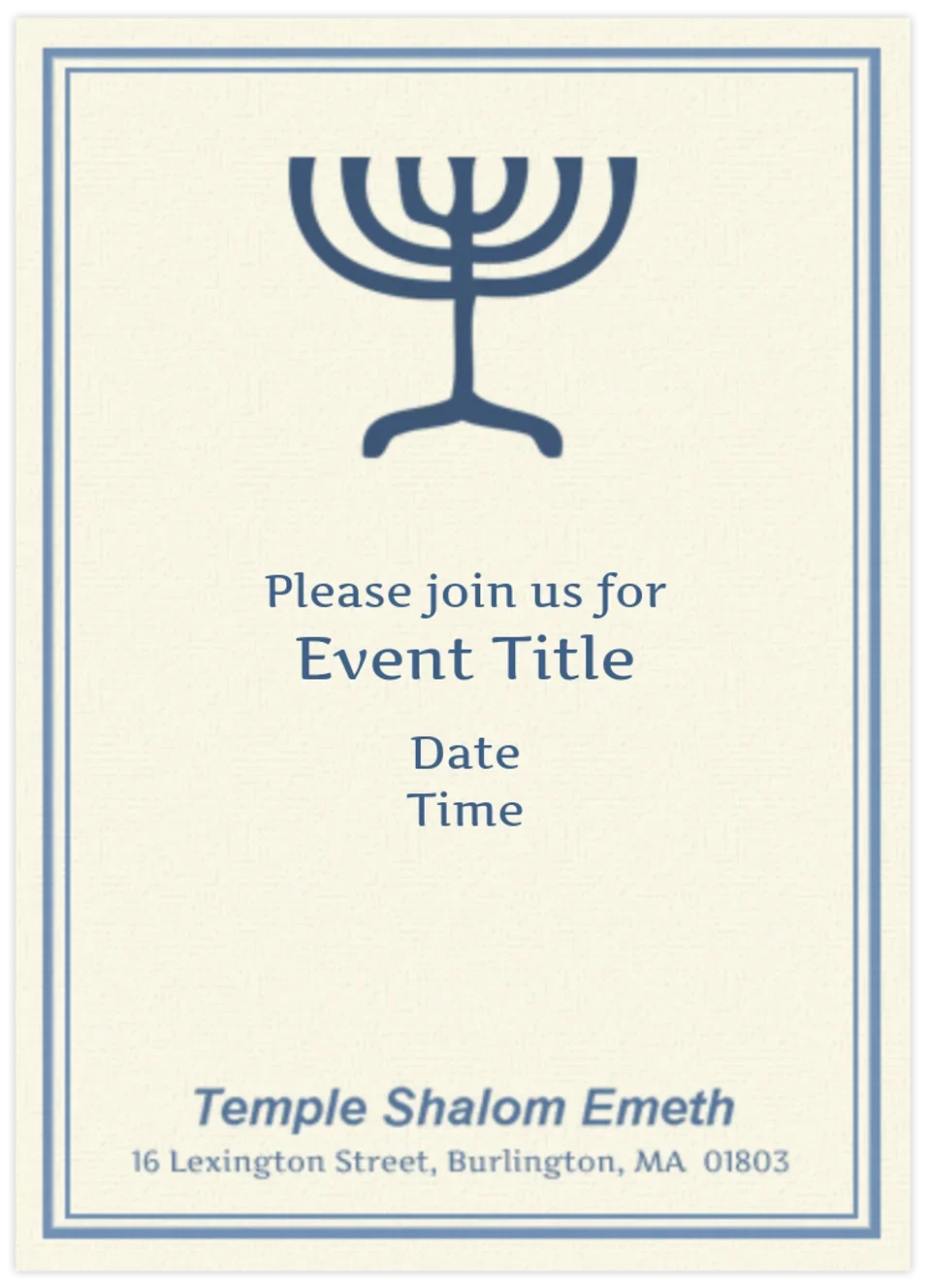 Temple Shalom Emeth card image