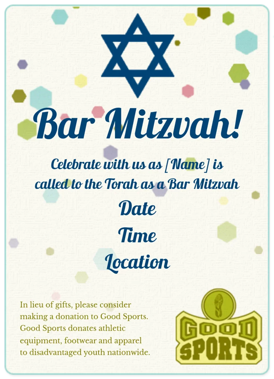 Good Sports | Bar Mitzvah card image