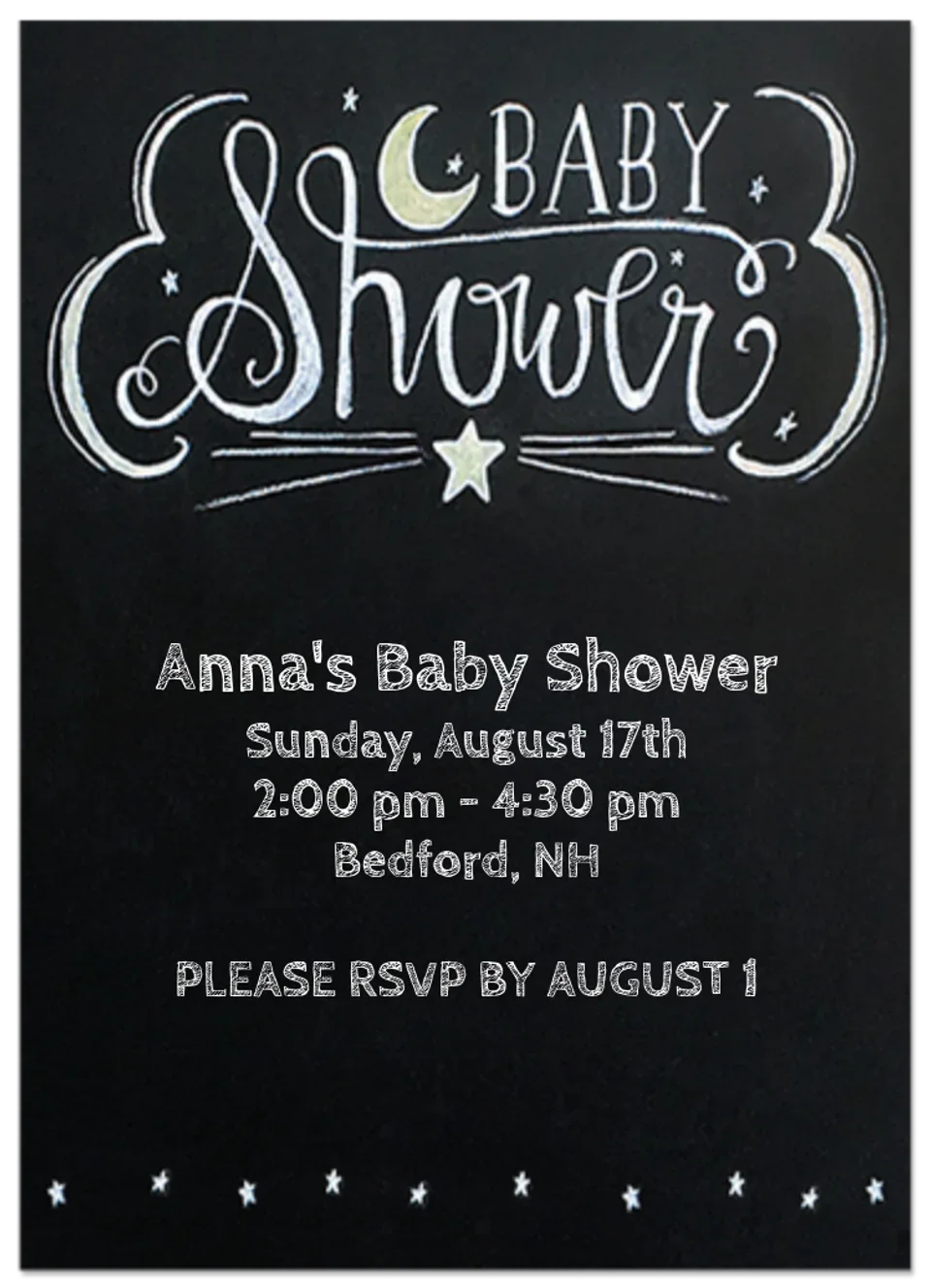 Chalkboard Baby Shower card image