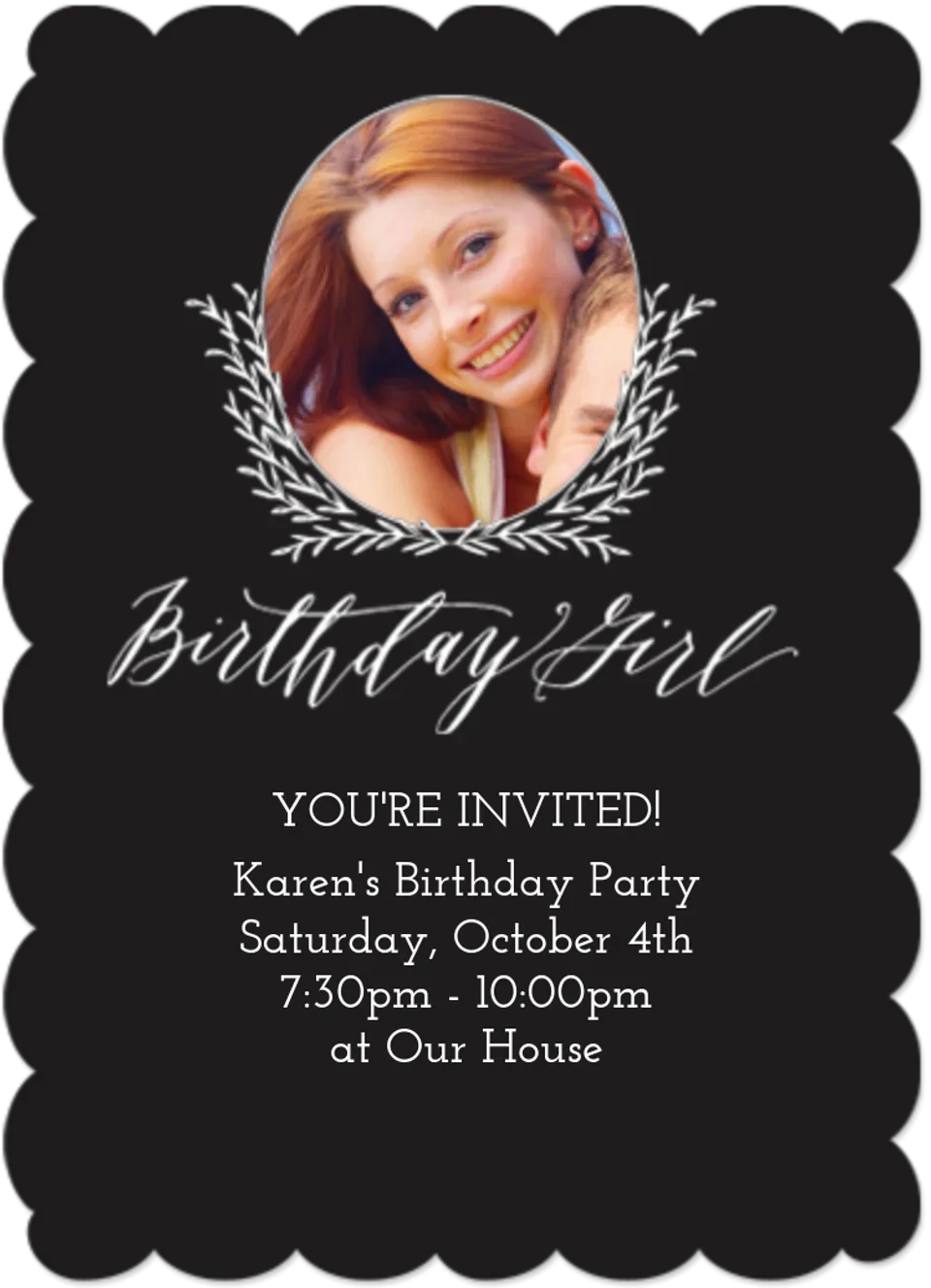 Fancy Birthday Girl card image