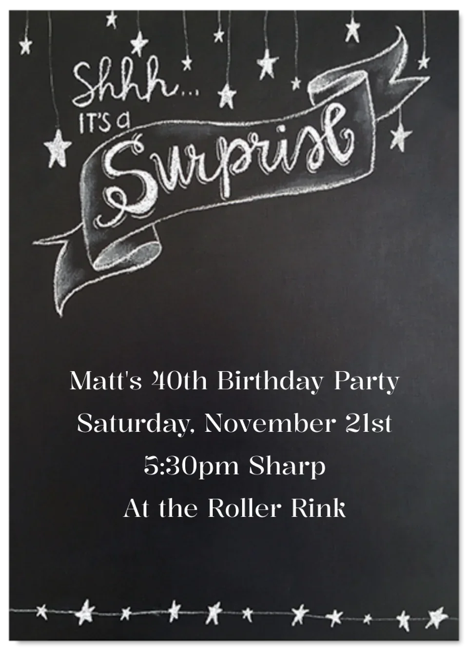 Surprise Chalkboard card image