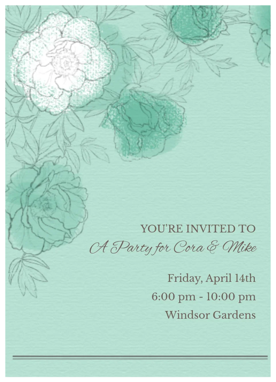 Floral Mint & Gray card image