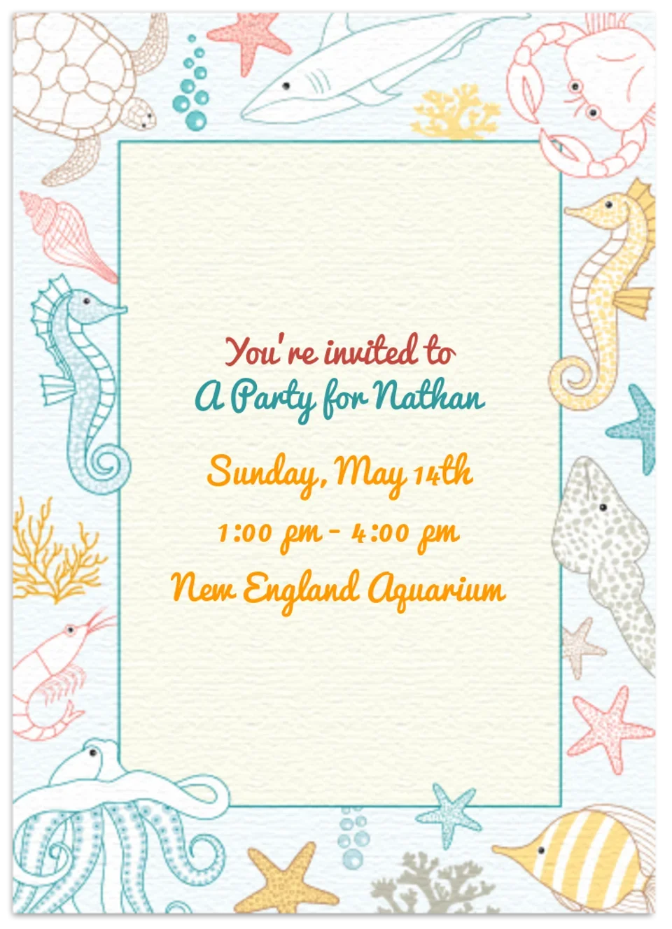 Under the Sea Birthday card image