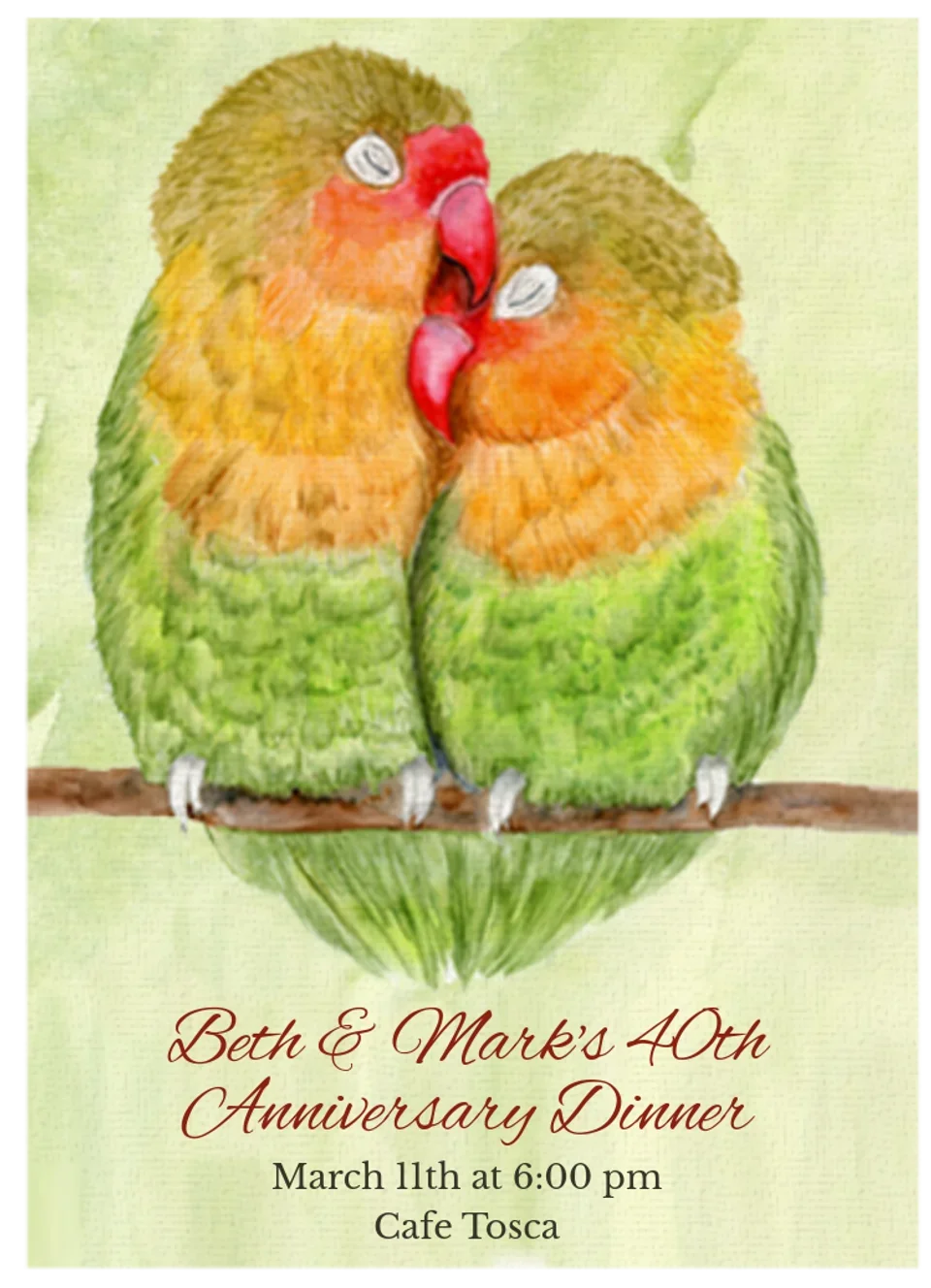 Anniversary Lovebirds card image