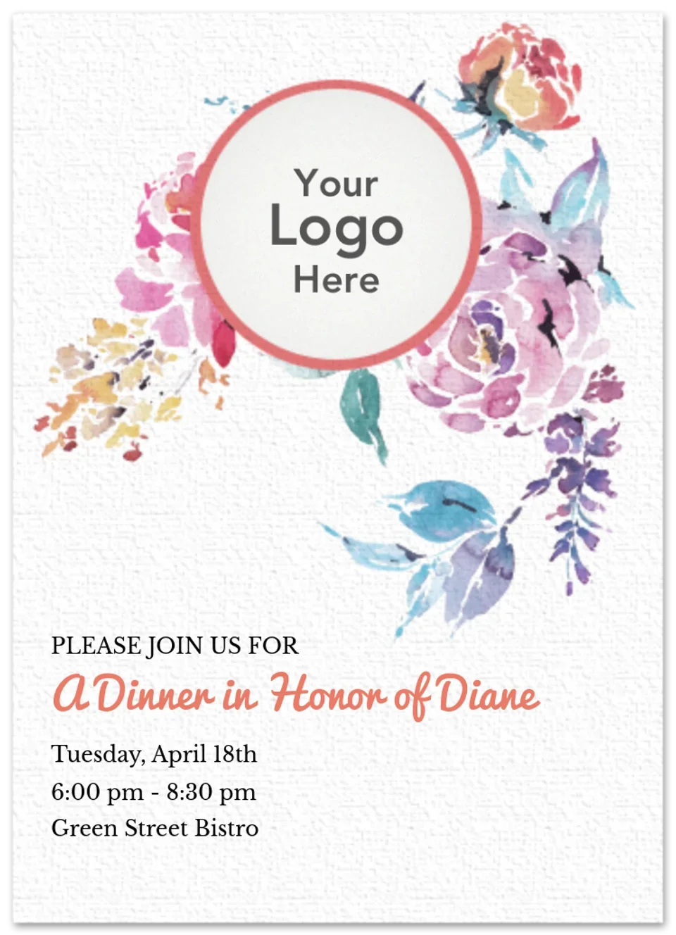 Watercolor Floral Photo card image