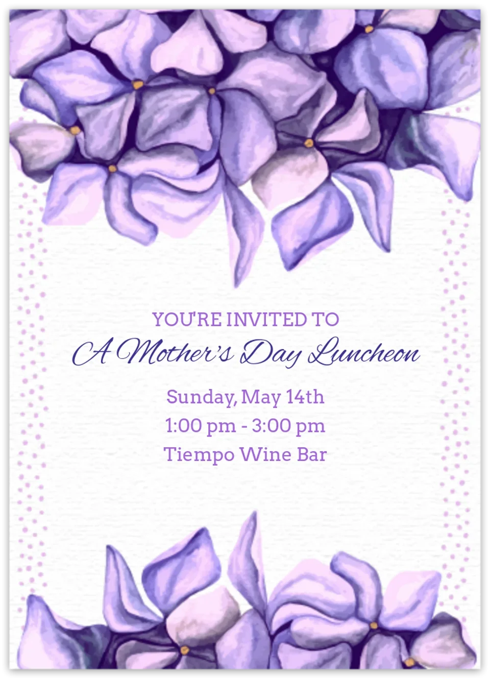 Mother's Day Hydrangea card image