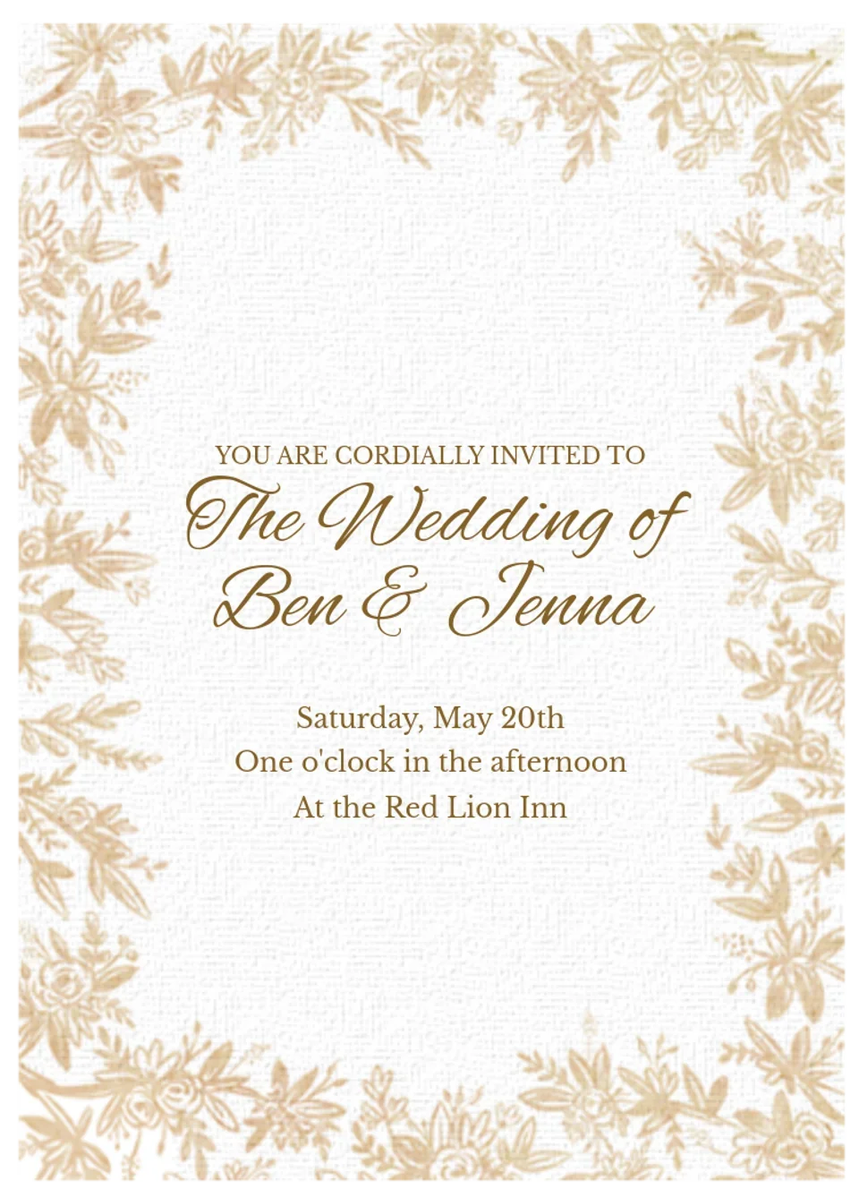 Natural Wedding card image